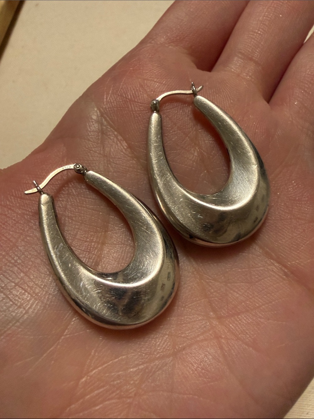 Sterling Silver 925 Teardrop Hoop Earrings